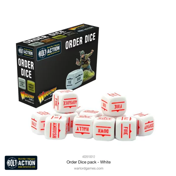 Bolt Action:  Orders Dice Pack - White