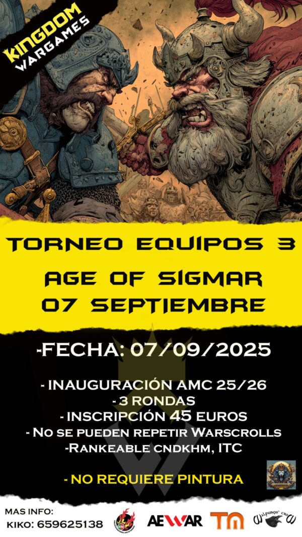 Torneo por equipos 3 Madrid age of sigmar 7 de Septiembre